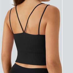 HALARA Black Ribbed Running Tank